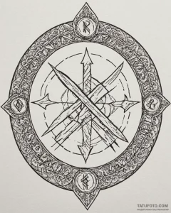 88. tattoo sketch: "treba" rune integrated in... - эскиз тату (№1752908247_0, 19.07.2025 06:57) — Tatufoto.com