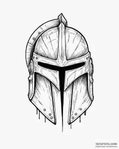 Spartan helmet, concept art for tattoo, on a... - эскиз тату (№1752908661_0, 19.07.2025 07:04) — Tatufoto.com