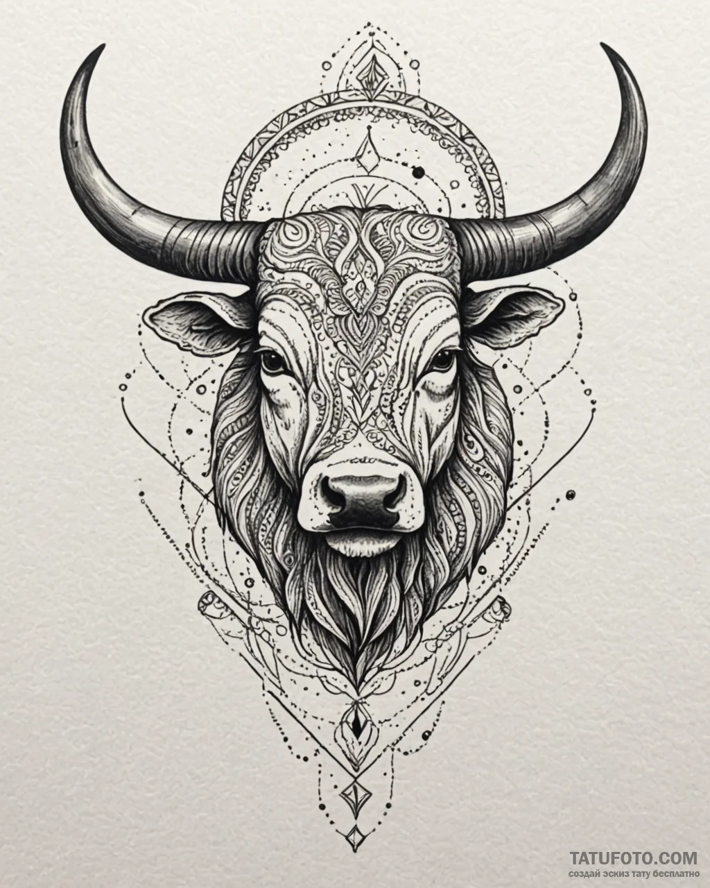 Tattoo design a powerful taurus bull, with vi... - эскиз тату (№1752909324_0, 19.07.2025 07:15) — Tatufoto.com