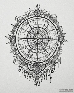 Tattoo design a zodiac symbol as a broken mir... - эскиз тату (№1752910238_0, 19.07.2025 07:30) — Tatufoto.com