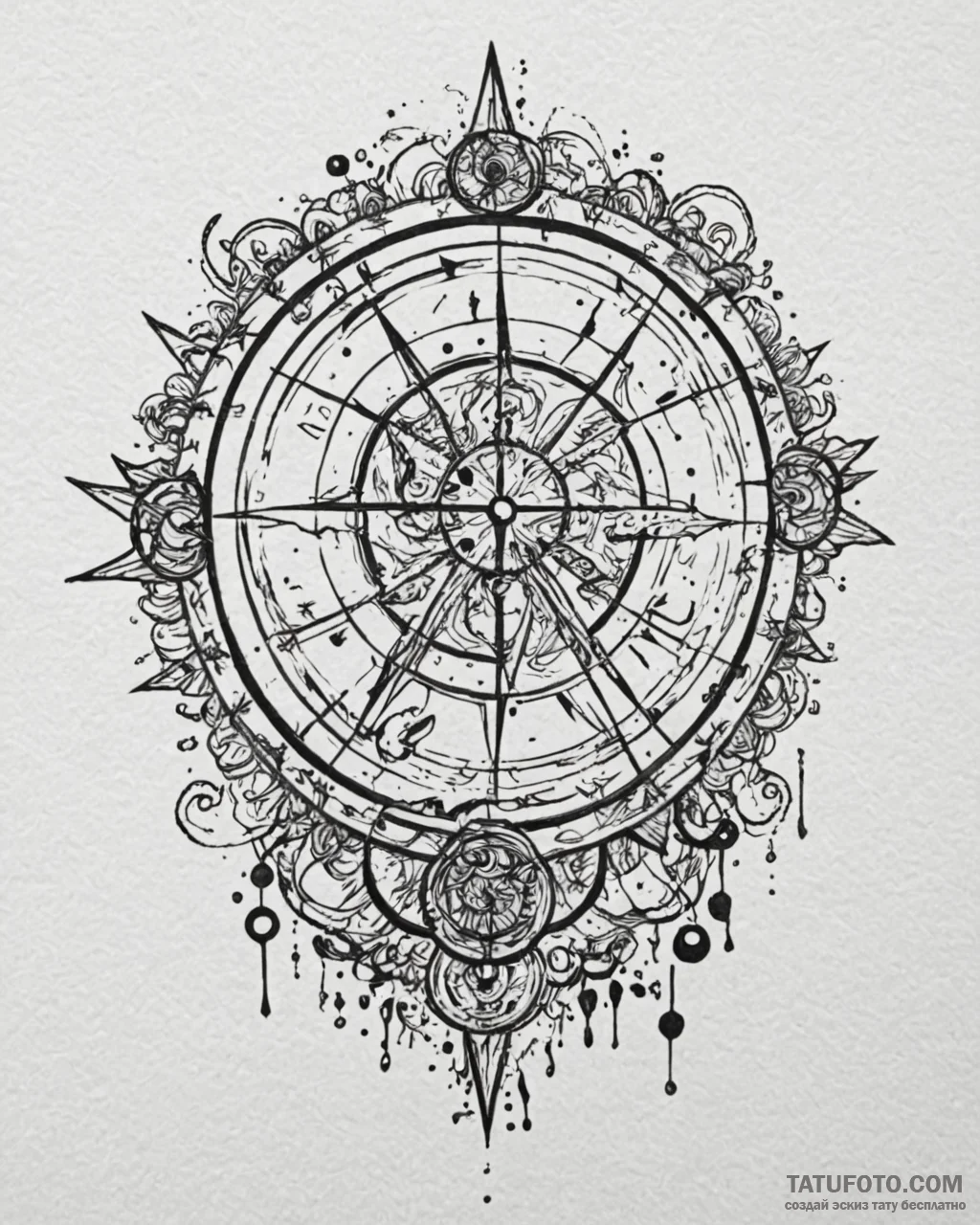 Tattoo design a zodiac symbol as a broken mir... - эскиз тату (№1752910238_0, 19.07.2025 07:30) — Tatufoto.com