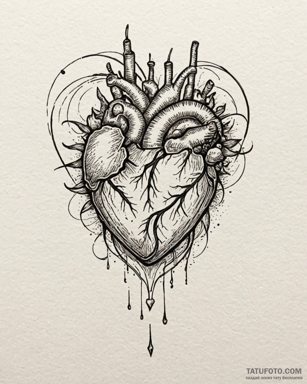 Tattoo sketch a heartbeat line that seamlessl... - эскиз тату (№1752910572_0, 19.07.2025 07:36) — Tatufoto.com