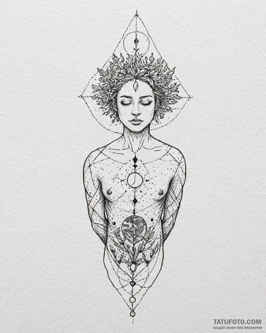 Tattoo design: a geometric representation of... - эскиз тату (№1752911152_0, 19.07.2025 07:45) — Tatufoto.com