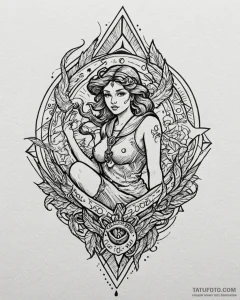 Tattoo design a continuous abstract line that... - эскиз тату (№1752911400_0, 19.07.2025 07:50) — Tatufoto.com