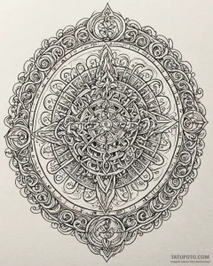 Tattoo design a zodiac glyph disguised as par... - эскиз тату (№1752911730_0, 19.07.2025 07:55) — Tatufoto.com