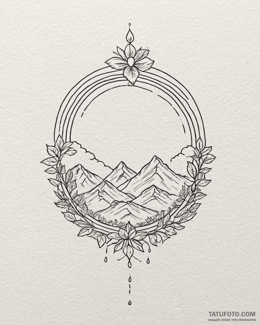Tattoo sketch a vibrant rainbow effect on a m… — эскиз тату (№1752911813_0, 19.07.2025 07:56) — Tatufoto.com