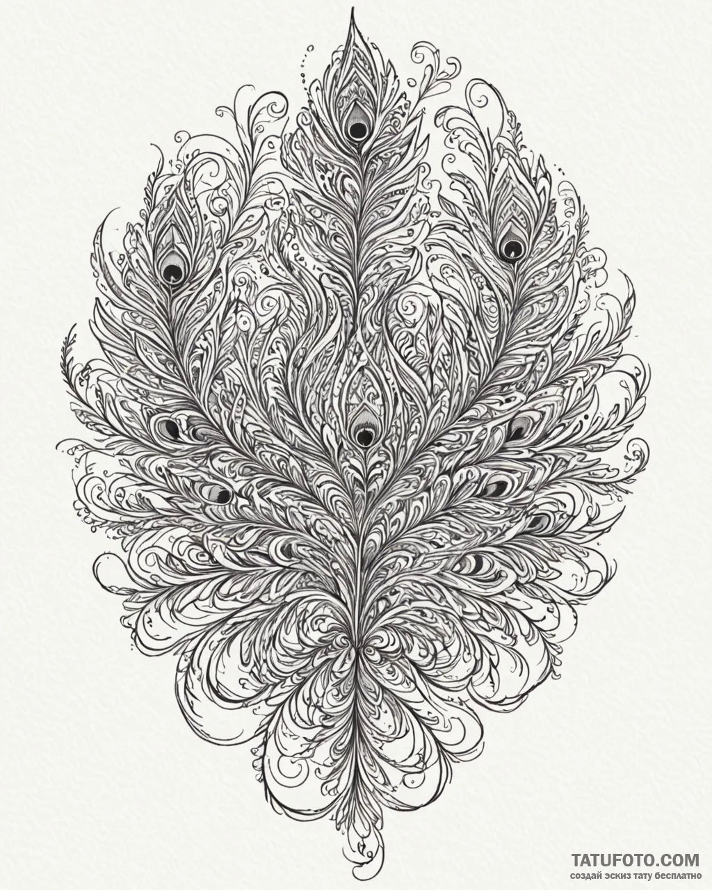 A detailed shot of the intricate pattern on a... - эскиз тату (№1752912228_0, 19.07.2025 08:03) — Tatufoto.com