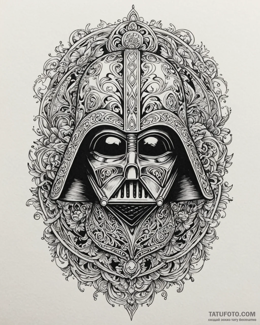 Neo-traditional tattoo design of darth vader'... - эскиз тату (№1752912474_0, 19.07.2025 08:07) — Tatufoto.com