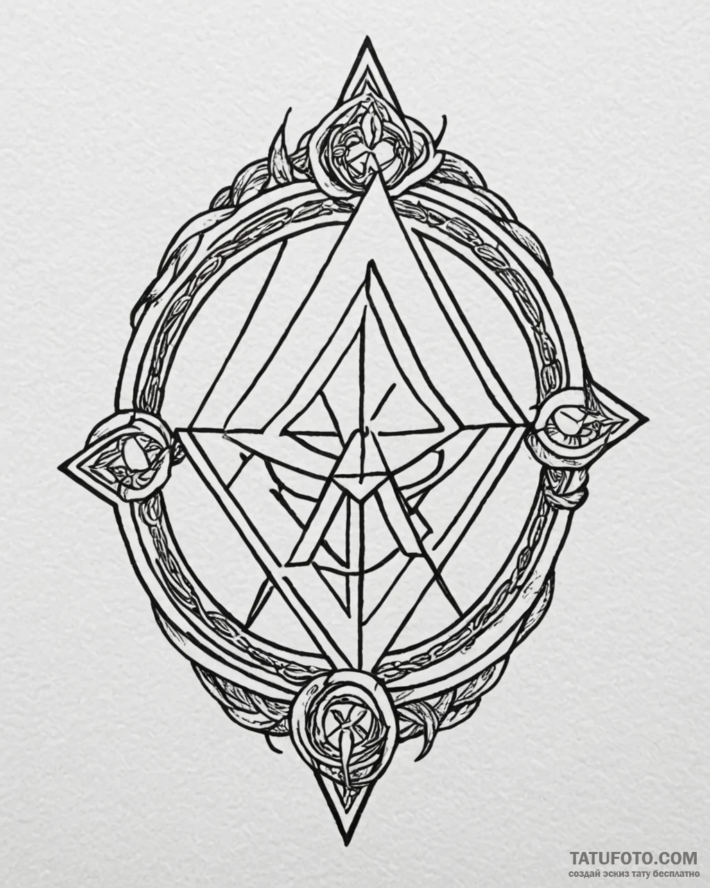 A sketch of the «paimon» sigil from hereditar… — эскиз тату (№1752913711_0, 19.07.2025 08:28) — Tatufoto.com