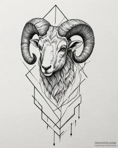 Tattoo sketch an aries ram's head fading into... - эскиз тату (№1752914453_0, 19.07.2025 08:40) — Tatufoto.com