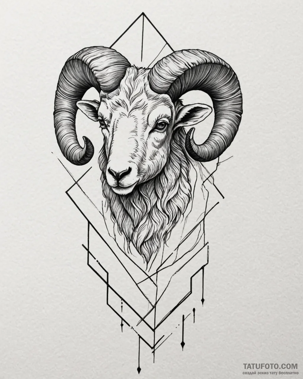 Tattoo sketch an aries ram’s head fading into… — эскиз тату (№1752914453_0, 19.07.2025 08:40) — Tatufoto.com