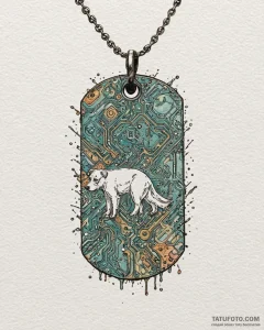 Tattoo sketch a soldier's dog tags with a sub... - эскиз тату (№1752914961_0, 19.07.2025 08:49) — Tatufoto.com