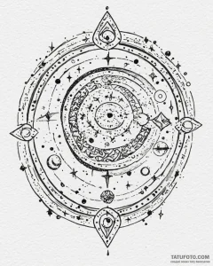 Tattoo design a zodiac glyph composed of tiny... - эскиз тату (№1752915043_0, 19.07.2025 08:50) — Tatufoto.com
