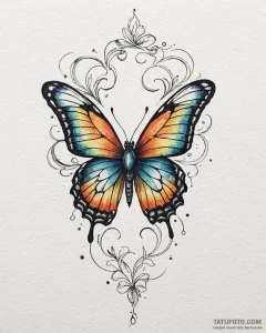 Tattoo design a tiny, realistic butterfly wit... - эскиз тату (№1752915209_0, 19.07.2025 08:53) — Tatufoto.com