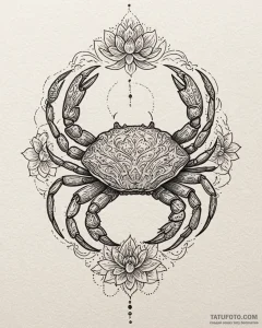Tattoo design a cancer crab, with its shell c... - эскиз тату (№1752915706_0, 19.07.2025 09:01) — Tatufoto.com