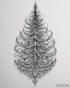 Fir trees, tattoo sketch design, ornamental t... - эскиз тату (№1752916285_0, 19.07.2025 09:11) — Tatufoto.com