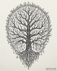 Tattoo design a sprawling skill tree diagram... - эскиз тату (№1752916946_0, 19.07.2025 09:22) — Tatufoto.com