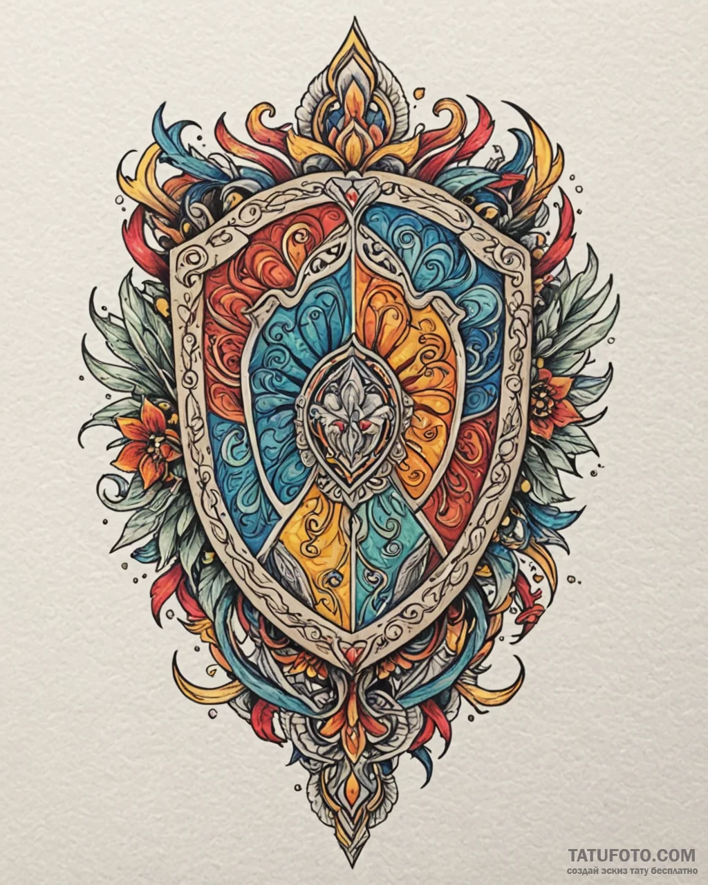 Tattoo design an abstract form of protection,… — эскиз тату (№1752917196_0, 19.07.2025 09:26) — Tatufoto.com