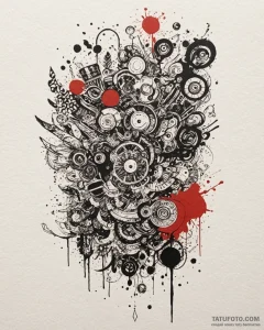 Patterns, concept art for tattoo, sepia tone... - эскиз тату (№1752917278_0, 19.07.2025 09:27) — Tatufoto.com