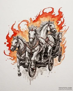 Tattoo sketch: a powerful image of dazhbog's... - эскиз тату (№1752917443_0, 19.07.2025 09:30) — Tatufoto.com
