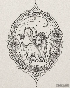 Tattoo sketch a zodiac symbol with a tiny, co... - эскиз тату (№1752918271_0, 19.07.2025 09:44) — Tatufoto.com