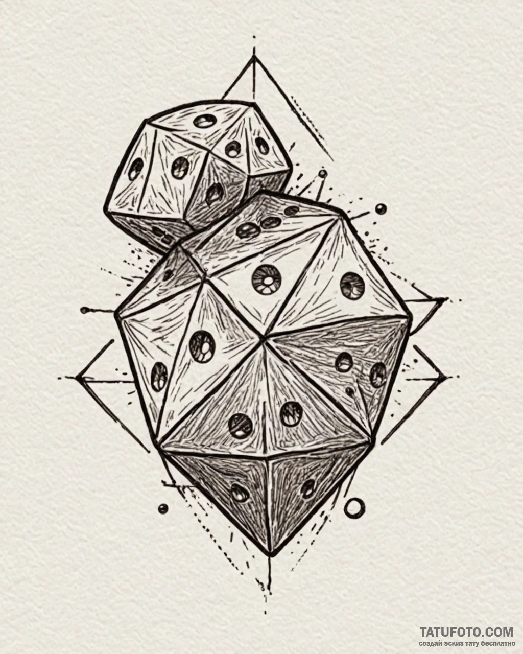 Dice, tattoo line art, on a clean white paper... - эскиз тату (№1752918437_0, 19.07.2025 09:47) — Tatufoto.com