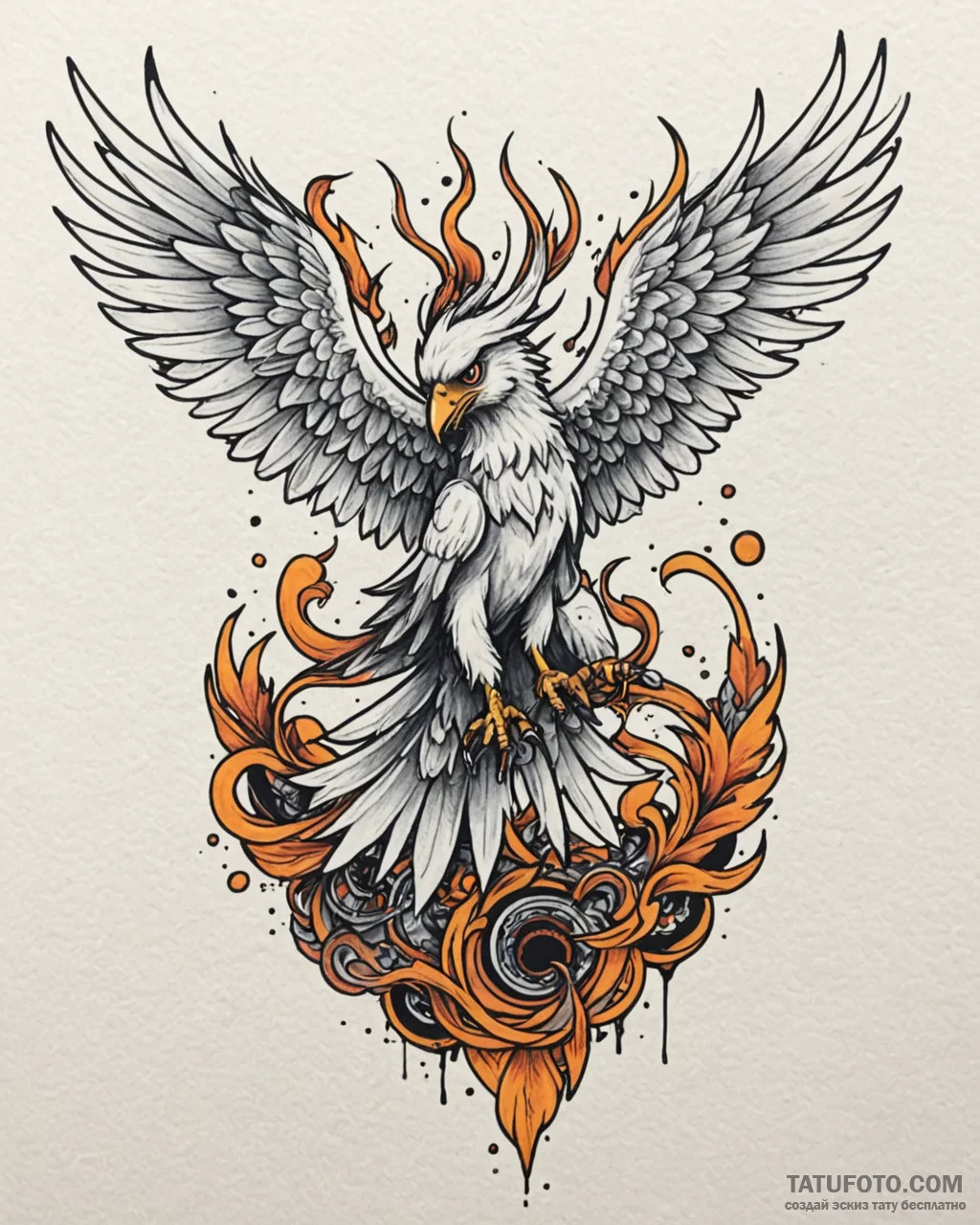 A neo-traditional tattoo of a beautiful harpy... - эскиз тату (№1752918603_0, 19.07.2025 09:50) — Tatufoto.com
