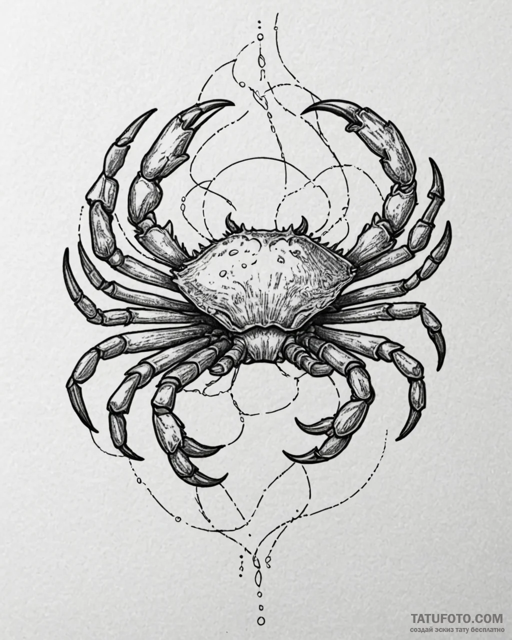 Tattoo design a cancer crab deconstructing in… — эскиз тату (№1752919097_0, 19.07.2025 09:58) — Tatufoto.com