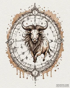 Tattoo design a zodiac symbol appearing on a... - эскиз тату (№1752919592_0, 19.07.2025 10:06) — Tatufoto.com