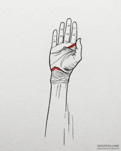 Tattoo sketch a minimalist wave on the wrist.... - эскиз тату (№1752919757_0, 19.07.2025 10:09) — Tatufoto.com