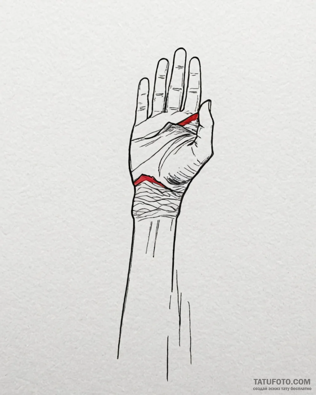 Tattoo sketch a minimalist wave on the wrist.... - эскиз тату (№1752919757_0, 19.07.2025 10:09) — Tatufoto.com