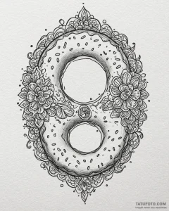Tattoo design two halves of a donut., tattoo... - эскиз тату (№1752919839_0, 19.07.2025 10:10) — Tatufoto.com