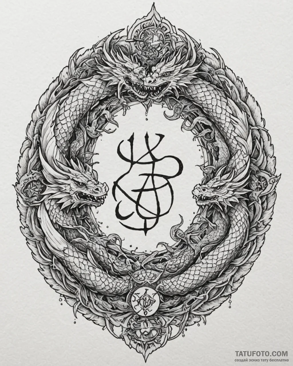 A dotwork mandala incorporating the targaryen… — эскиз тату (№1752919922_0, 19.07.2025 10:12) — Tatufoto.com