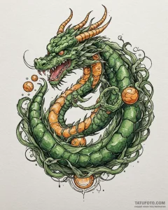 A watercolor tattoo of shenron the dragon, fr... - эскиз тату (№1752920417_0, 19.07.2025 10:20) — Tatufoto.com