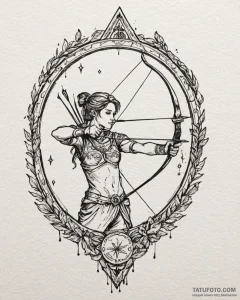 Tattoo sketch a sagittarius archer, with jupi... - эскиз тату (№1752920828_0, 19.07.2025 10:27) — Tatufoto.com