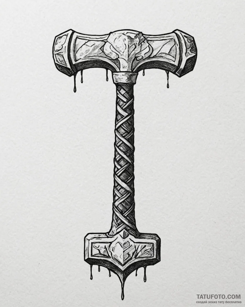 A linework tattoo of thor’s hammer, mjolnir,… — эскиз тату (№1752920911_0, 19.07.2025 10:28) — Tatufoto.com