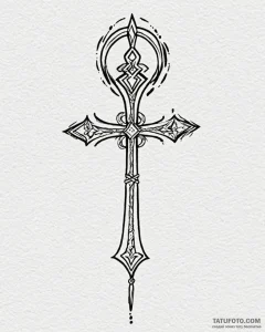 Ankh, ink illustration for tattoo, black outl... - эскиз тату (№1752921241_0, 19.07.2025 10:34) — Tatufoto.com