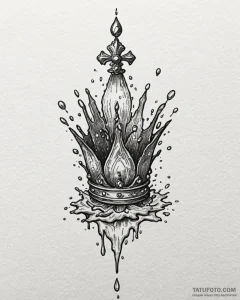 A close-up of a water droplet hitting a surfa... - эскиз тату (№1752922232_0, 19.07.2025 10:50) — Tatufoto.com