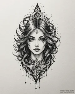 Tattoo design a delicate light breaking throu... - эскиз тату (№1752922479_0, 19.07.2025 10:54) — Tatufoto.com
