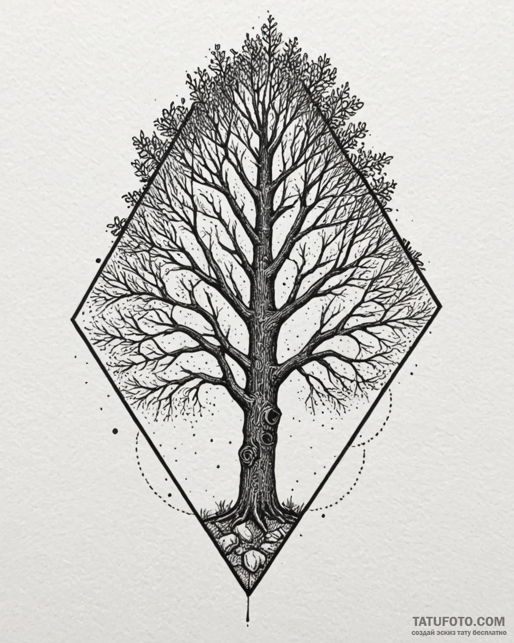 Tattoo sketch a detailed texture of a tree ba... - эскиз тату (№1752922892_0, 19.07.2025 11:01) — Tatufoto.com