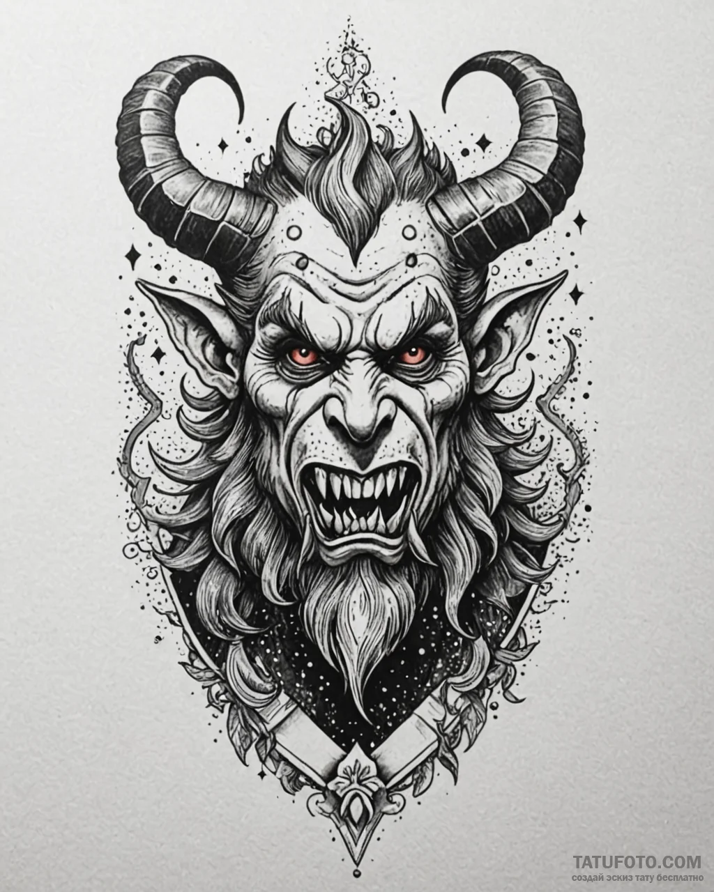 A trash polka tattoo of krampus, the christma… — эскиз тату (№1752924470_0, 19.07.2025 11:27) — Tatufoto.com