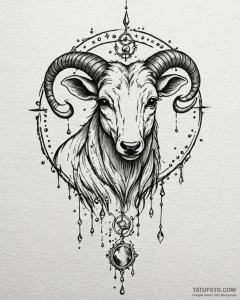 Tattoo design a zodiac animal with a single,... - эскиз тату (№1752924801_0, 19.07.2025 11:33) — Tatufoto.com