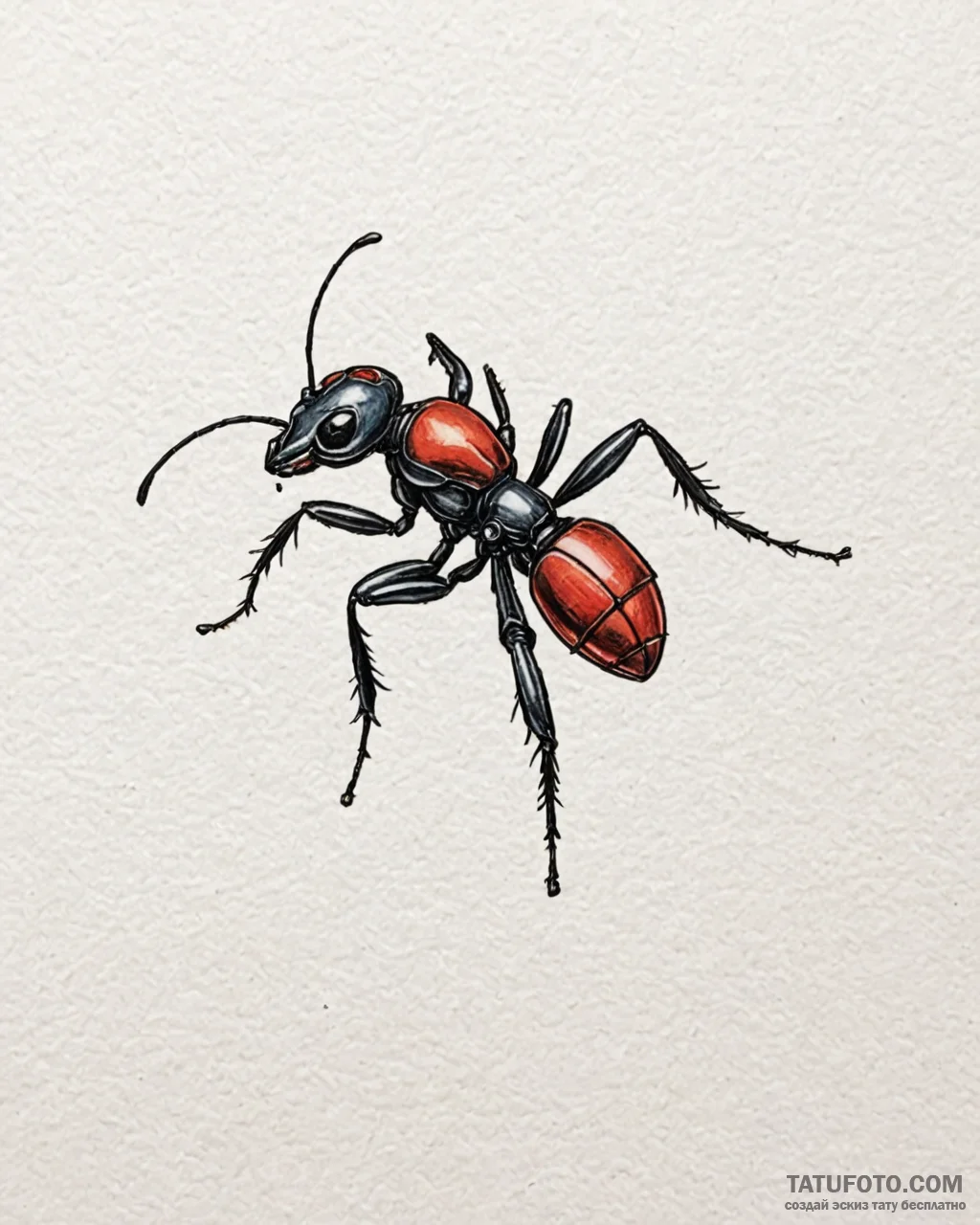 A sketch of ant-man riding an ant,, ink illus… — эскиз тату (№1752930977_0, 19.07.2025 13:16) — Tatufoto.com