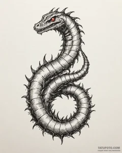 A sketch of the sandworm from beetlejuice,, t... - эскиз тату (№1752931061_0, 19.07.2025 13:17) — Tatufoto.com