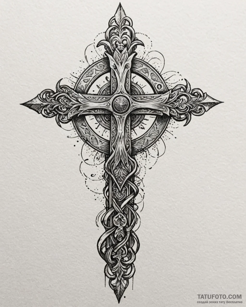 Perun, ink illustration for tattoo, on a clea... - эскиз тату (№1752931146_0, 19.07.2025 13:19) — Tatufoto.com