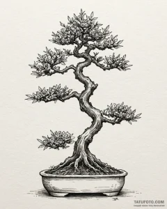 Bonsai, artistic tattoo sketch, sketch tattoo... - эскиз тату (№1752931316_0, 19.07.2025 13:21) — Tatufoto.com