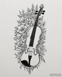 Tattoo sketch a classical musical instrument... - эскиз тату (№1752931565_0, 19.07.2025 13:26) — Tatufoto.com