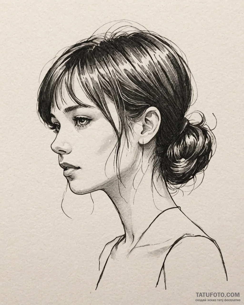 A linework tattoo of the "perfect girl" from... - эскиз тату (№1752932308_0, 19.07.2025 13:38) — Tatufoto.com