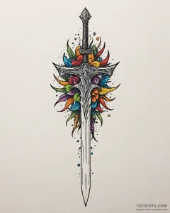 Linework tattoo of the sword narsil, shattere... - эскиз тату (№1752932887_0, 19.07.2025 13:48) — Tatufoto.com