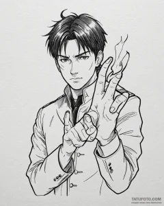 A neo-traditional portrait of roy mustang, sn... - эскиз тату (№1752933481_0, 19.07.2025 13:58) — Tatufoto.com
